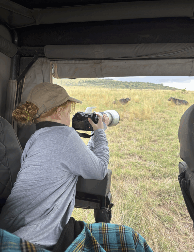 family open aired land rover on safari